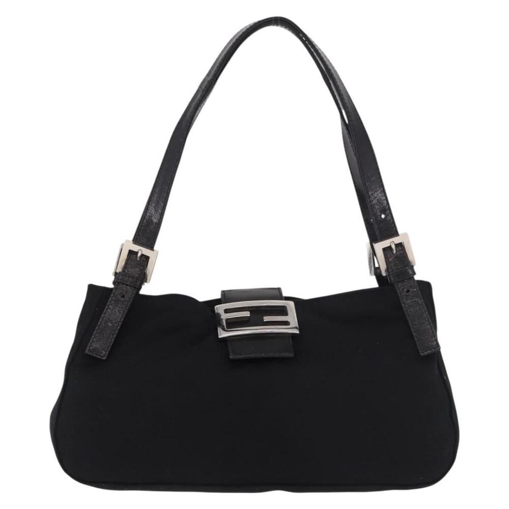 Fendi Cotton Mamma Baguette Shoulder Bag Black